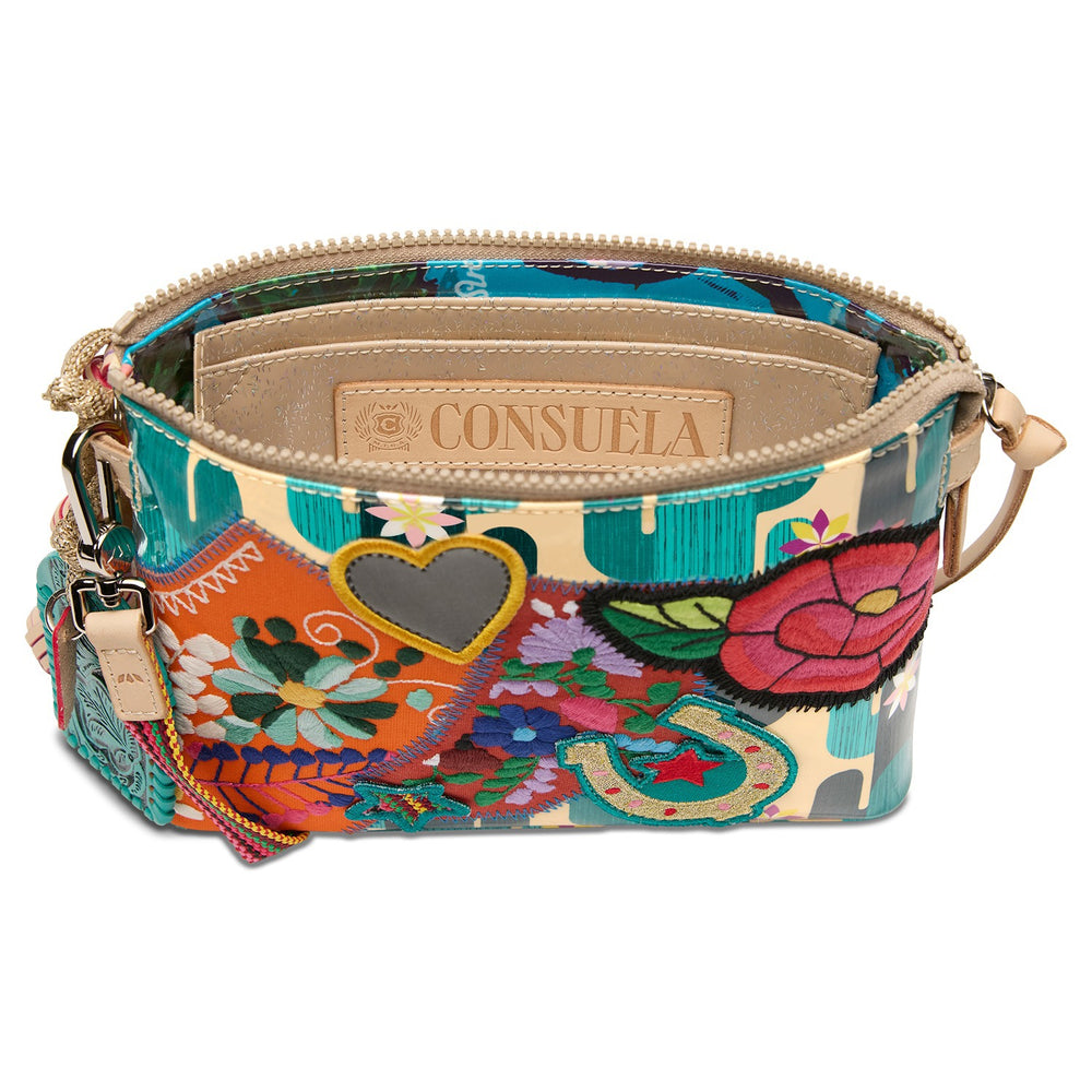 Interior view of the Consuela Dezi Midtown Crossbody with Rosie ConsuelaCloth lining