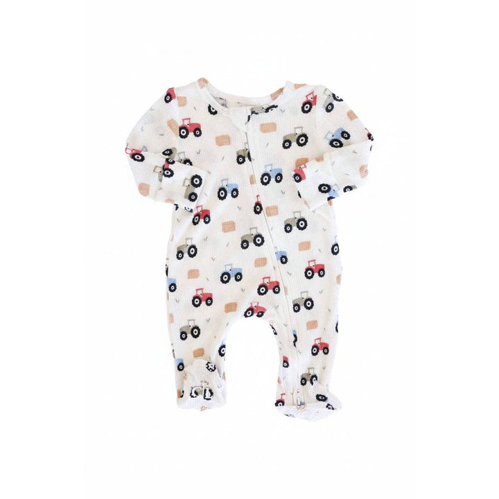 Little Farmer Bamboo Waffle Zipper Footie
