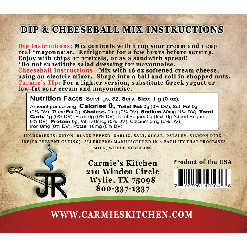 JR's Ranch Dip Mix