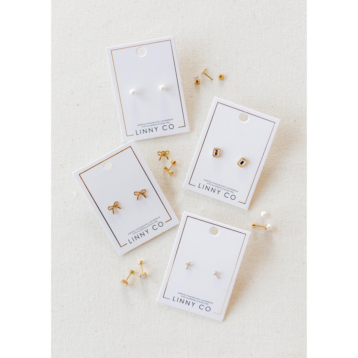 Screwback Stud Earrings - Sadie - Gold