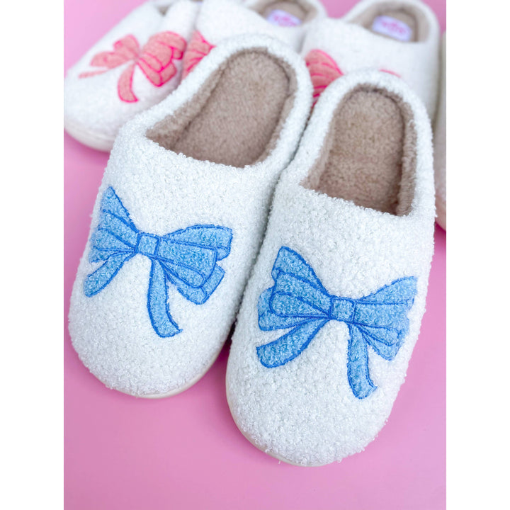 Blue Bow Slippers