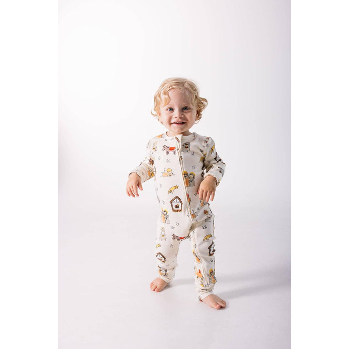 Away in a Manger PJ Footless Onesie Cotton