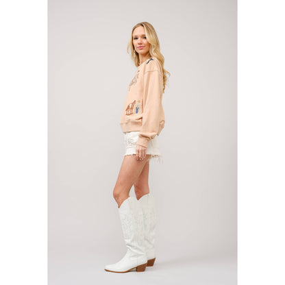 Western Motif Embroidered Graphic Sweatshirt