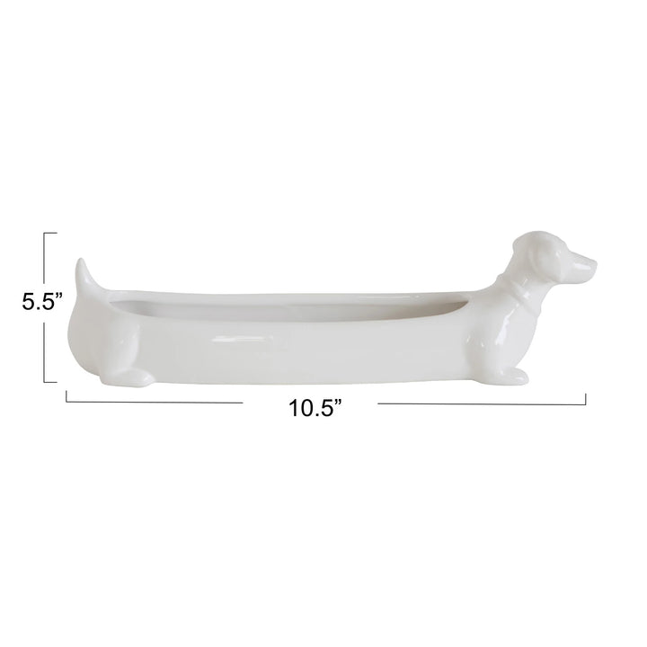 Ceramic Dachshund Cracker Dish
