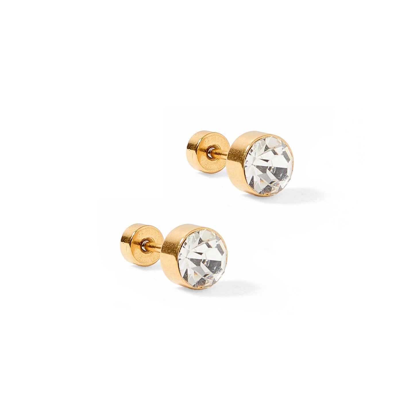 Screwback Stud Earrings - Juliet - Clear - 5mm