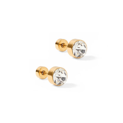 Screwback Stud Earrings - Juliet - Clear - 5mm
