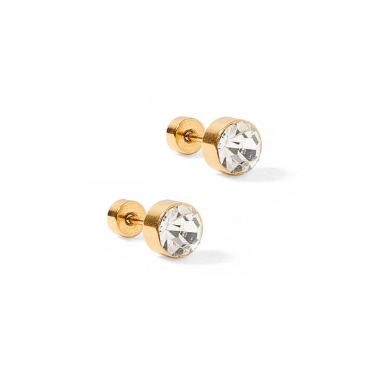 Screwback Stud Earrings - Juliet - Clear - 5mm