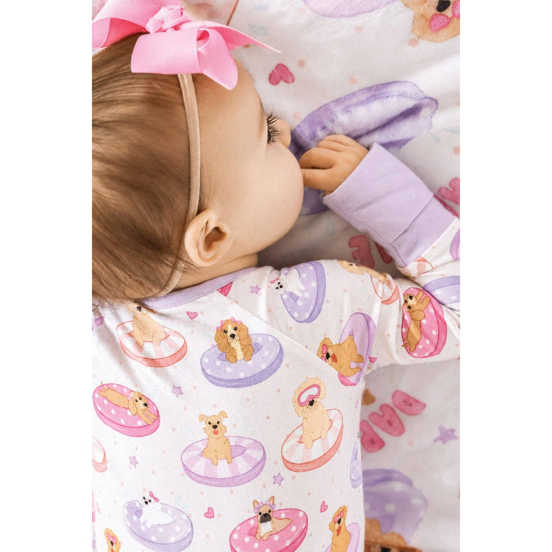 Convertible Zip Romper | Poolside Pups Pink