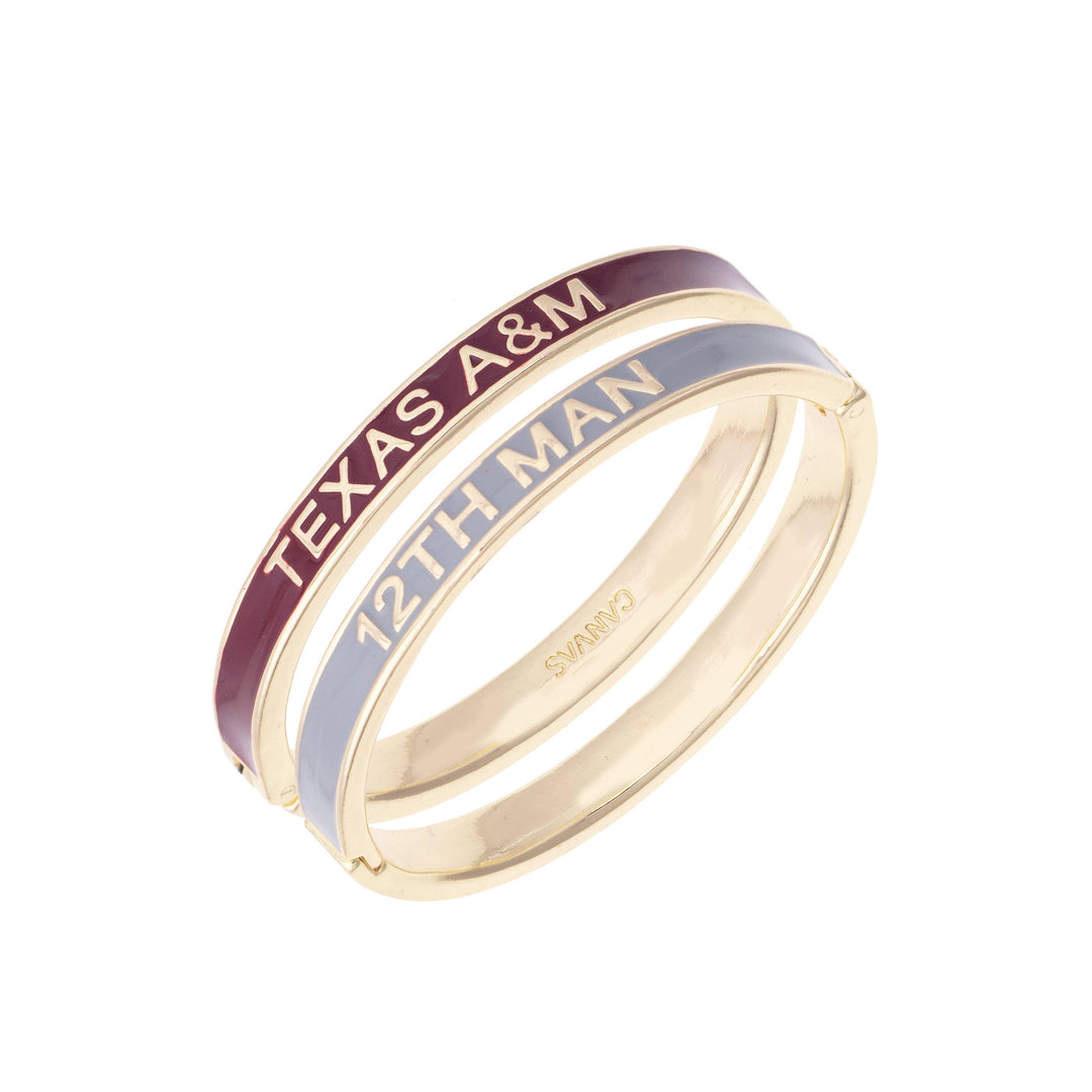 Texas A&amp;M Aggies Skinny Enamel Hinge Bangle