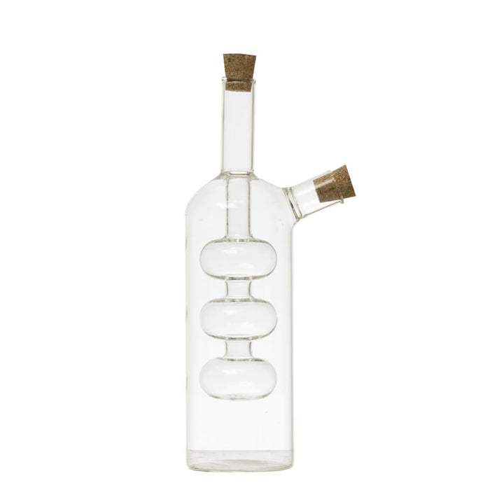 Glass Oil and Vinegar Cruet with Cork Stoppers