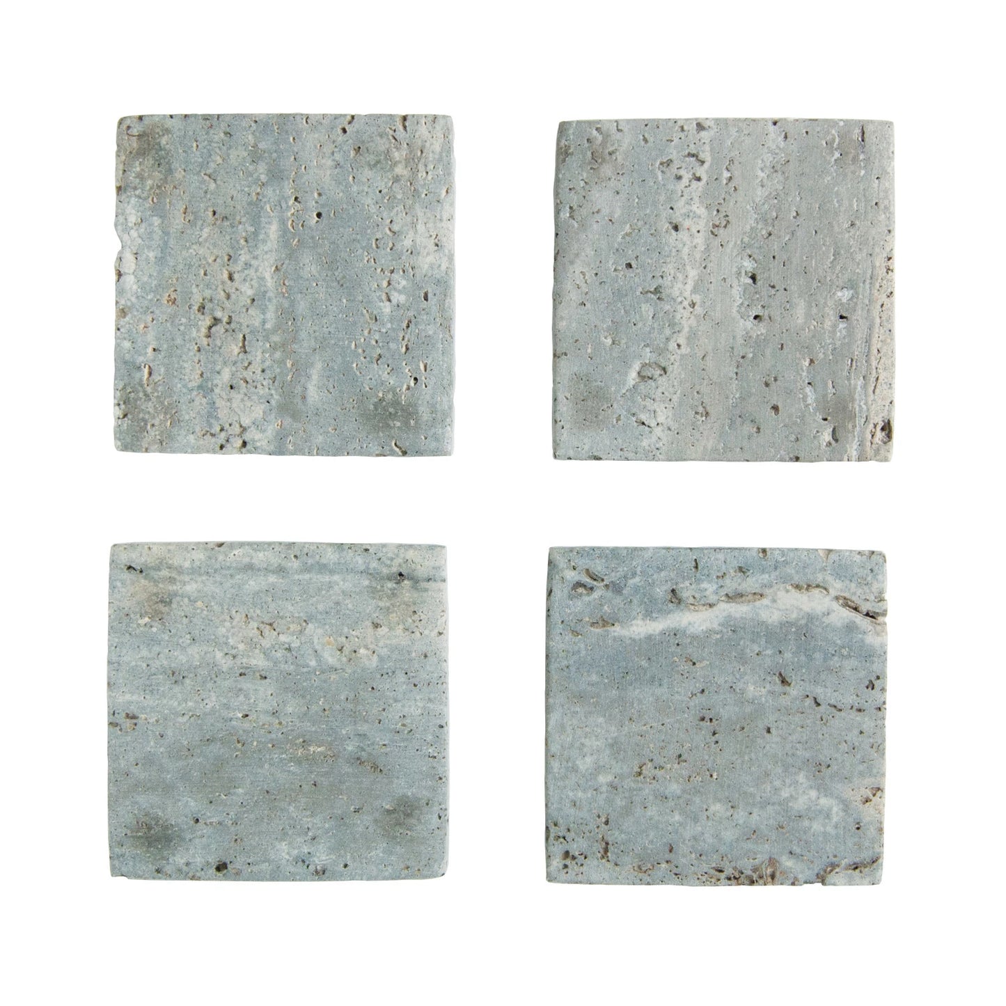 Square Travertine Coasters, Set of 4
