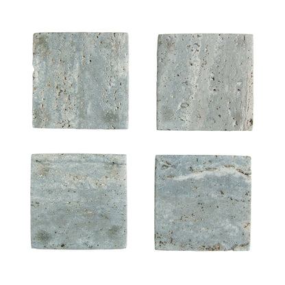 Square Travertine Coasters, Set of 4
