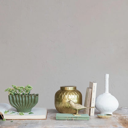 Cast Aluminum Bird Statue with Gold Finish