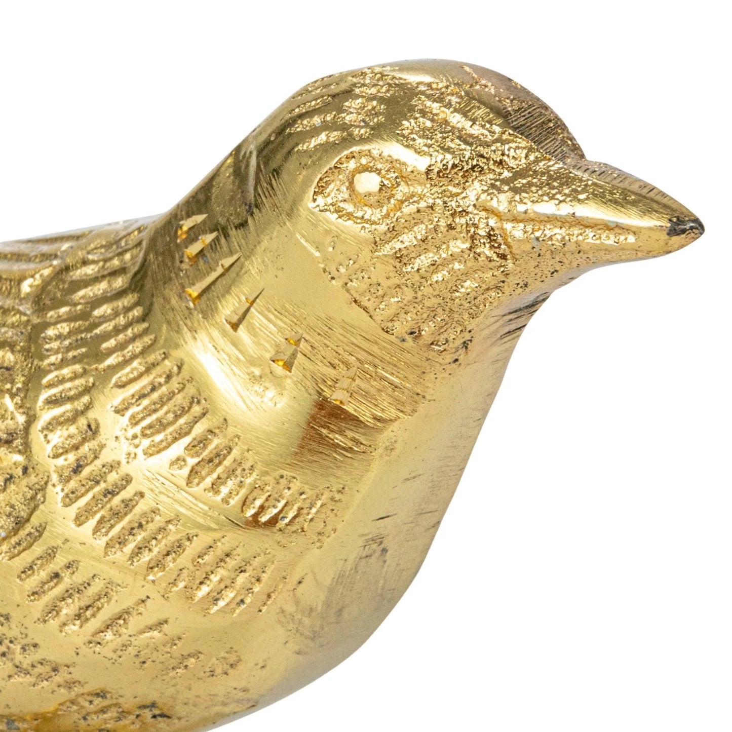 Cast Aluminum Bird Statue with Gold Finish