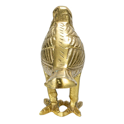 Cast Aluminum Bird Statue with Gold Finish