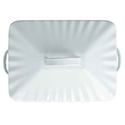 Enameled Bread Metal Box w/ Lid & Handles