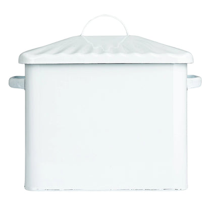 Enameled Bread Metal Box w/ Lid & Handles
