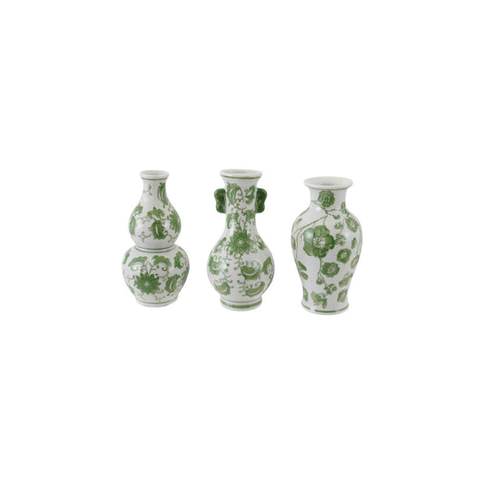 Hand-Painted Stoneware Vase with Floral Design, 3 Styles