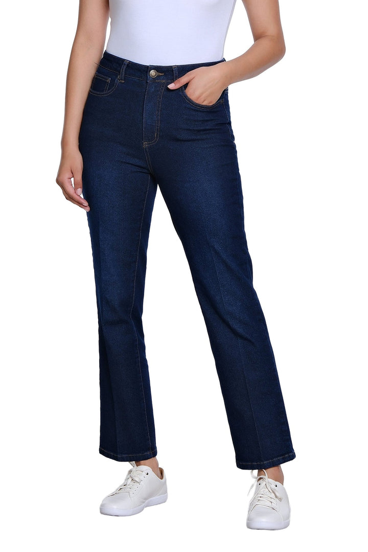 Multiples Midnight Indigo Boot Cut Ankle Pant - Front