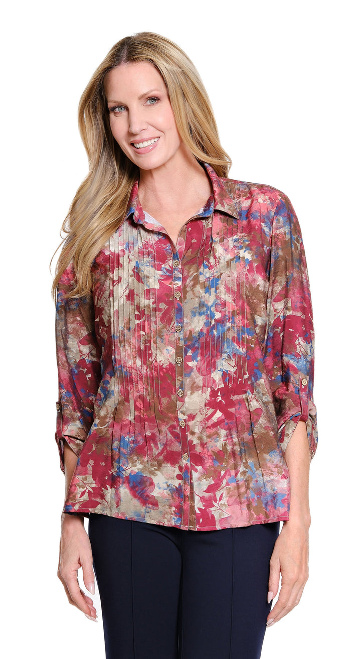 Multiples Multi Cinched Tab Woven Shirt