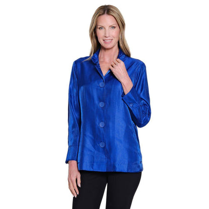 Royal Wire Collar Button Front Blouse by Multiples