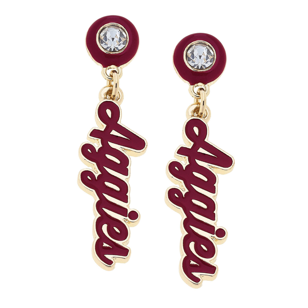 Texas A&amp;M Aggies Autograph Enamel Earrings in Maroon