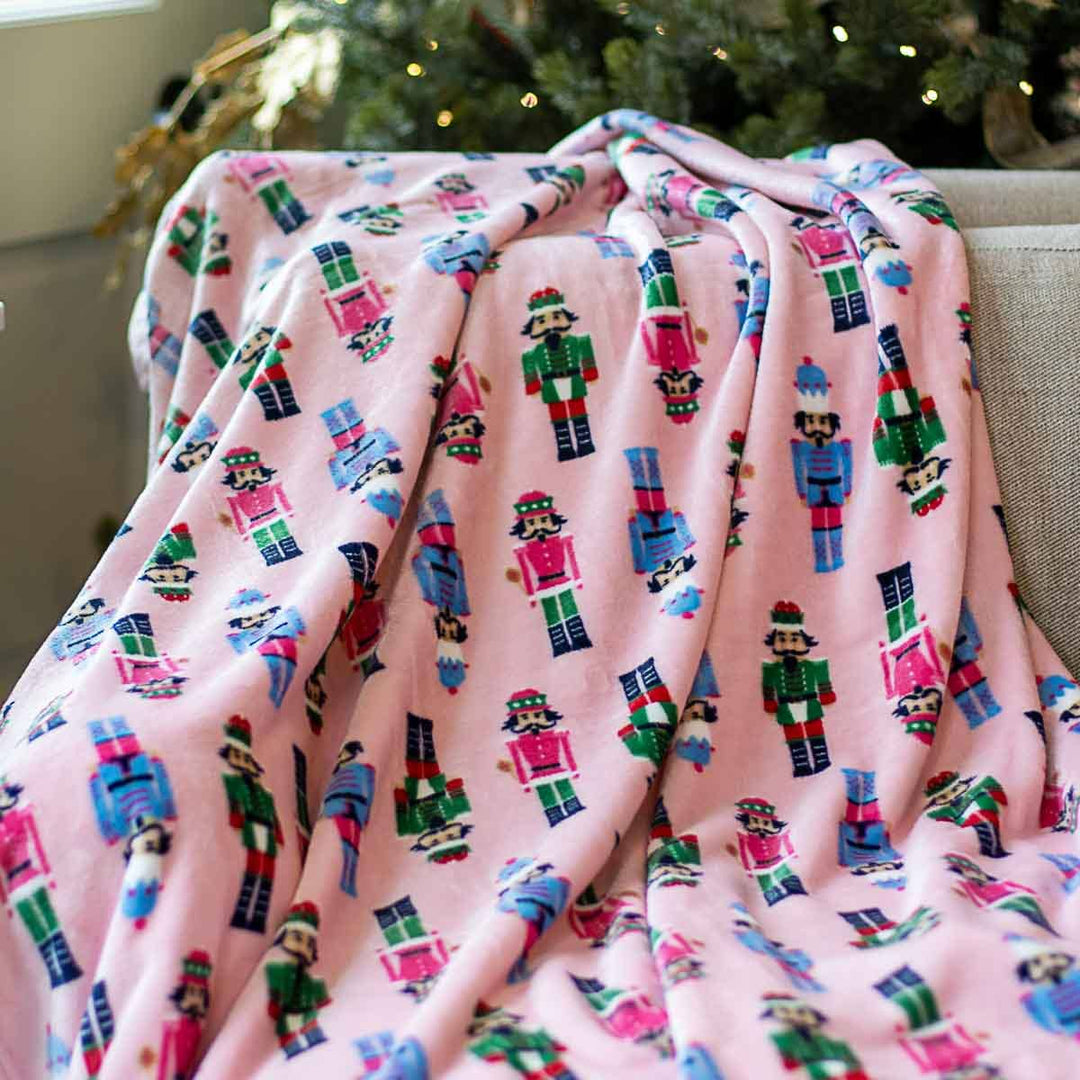 Nutcracker March Throw - Pink/Multi   50x60