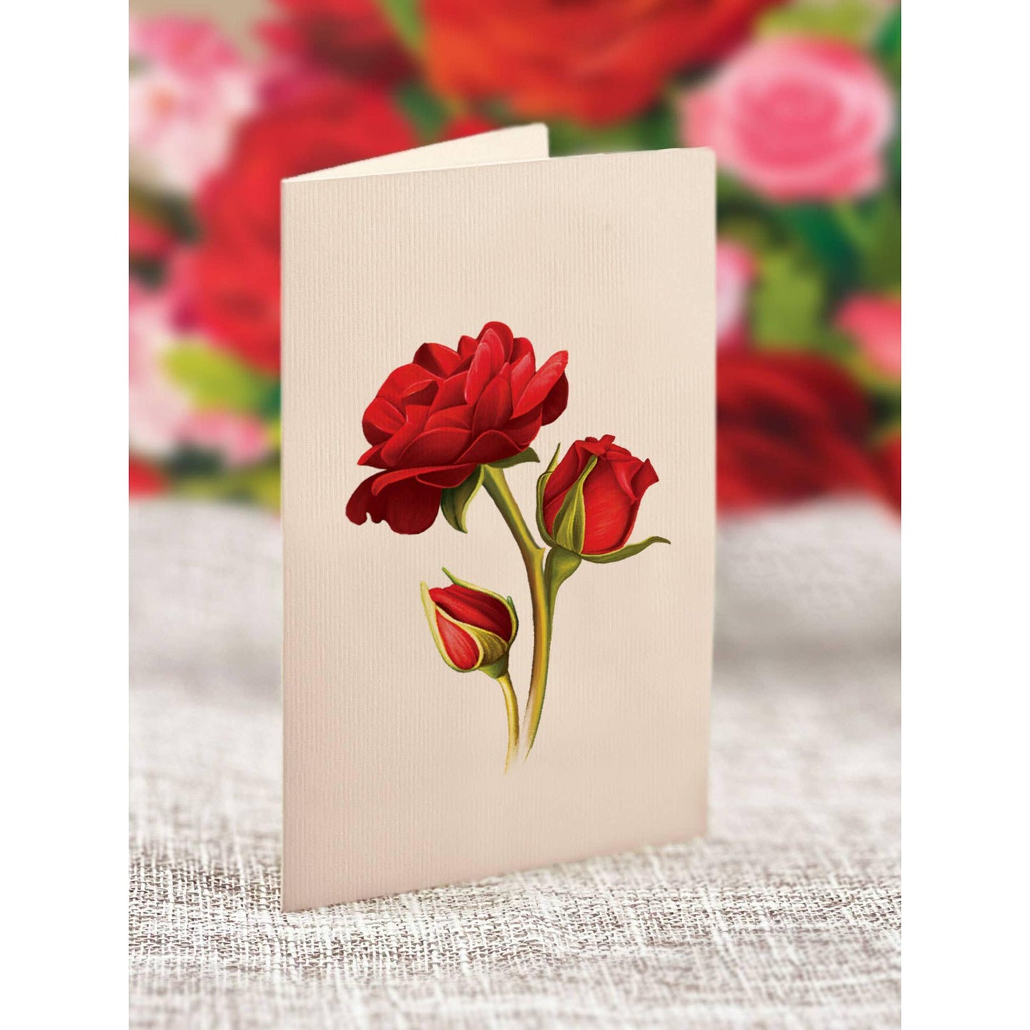 Blooming Roses Pop-up Greeting Card