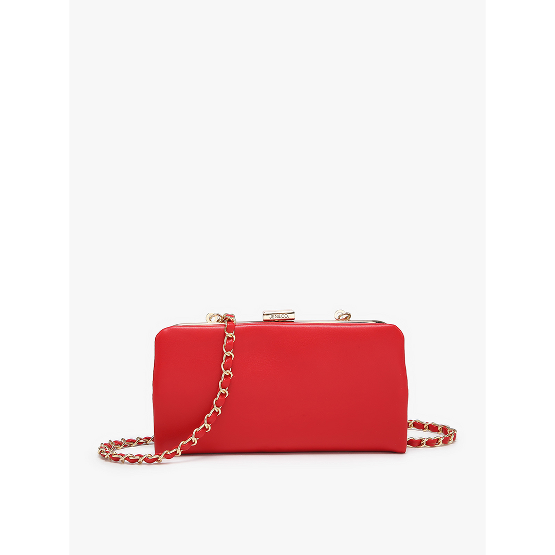 Jen &amp; Co Sue Wallet Pouch Crossbody | Chain Strap Clutch | Bella Gifts