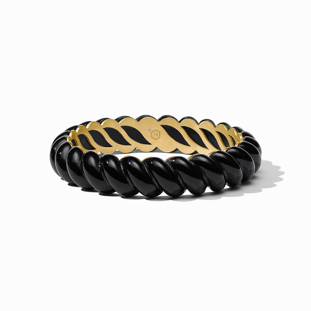 Julie Vos Ravello Statement Bangle - Obsidian Black