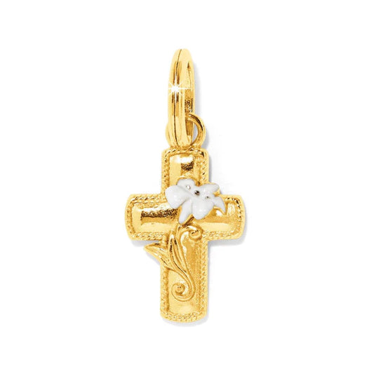 Brighton Easter Lily Gold Cross Charm