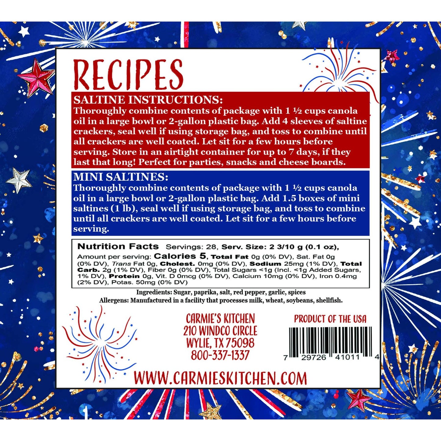 Sweet & Spicy Firecracker Cracker Mix - Americana Collection