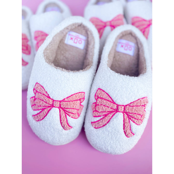 Blue Bow Slippers