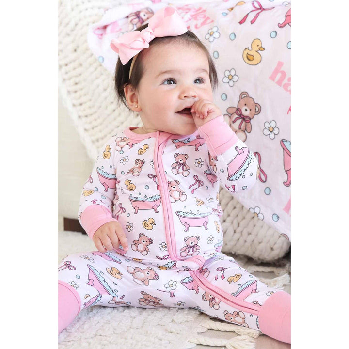 Bathtime Besties Convertible Zip Romper | Pink