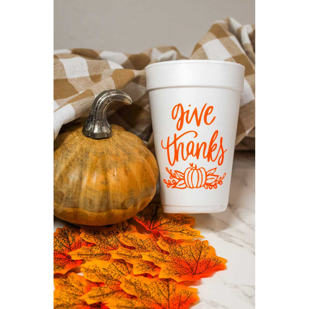 Thanksgiving Styrofoam Cup 10 Pack {Give Thanks}