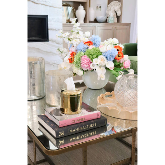 The Charlie Modern Ceramic Tissue Box Cover – Geometric Decorative Vessel