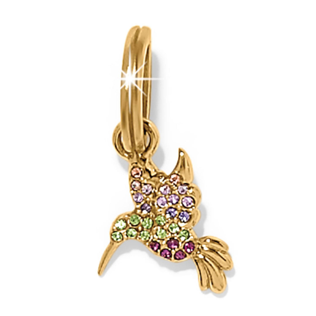 Brighton - Enchanting Gem Hummingbird Charm - Gold-Multi