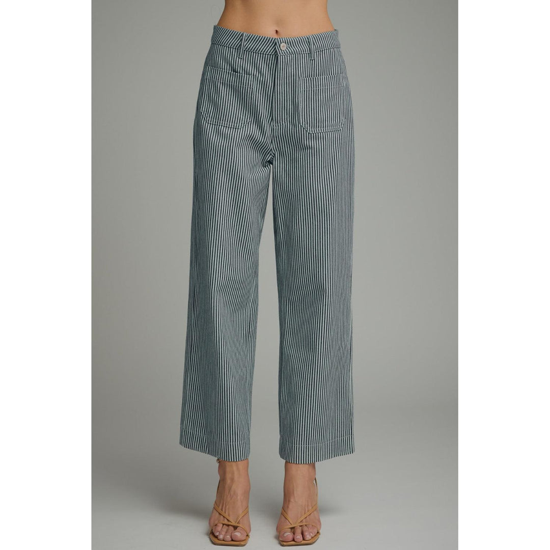Model wearing the Entro Harbor Pants in Navy