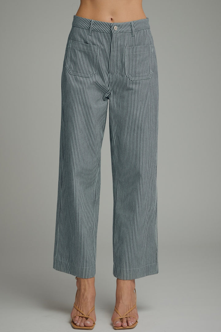 Model wearing the Entro Harbor Pants in Navy
