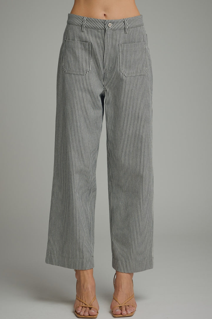 Model wearing the Entro Harbor Pants in Navy