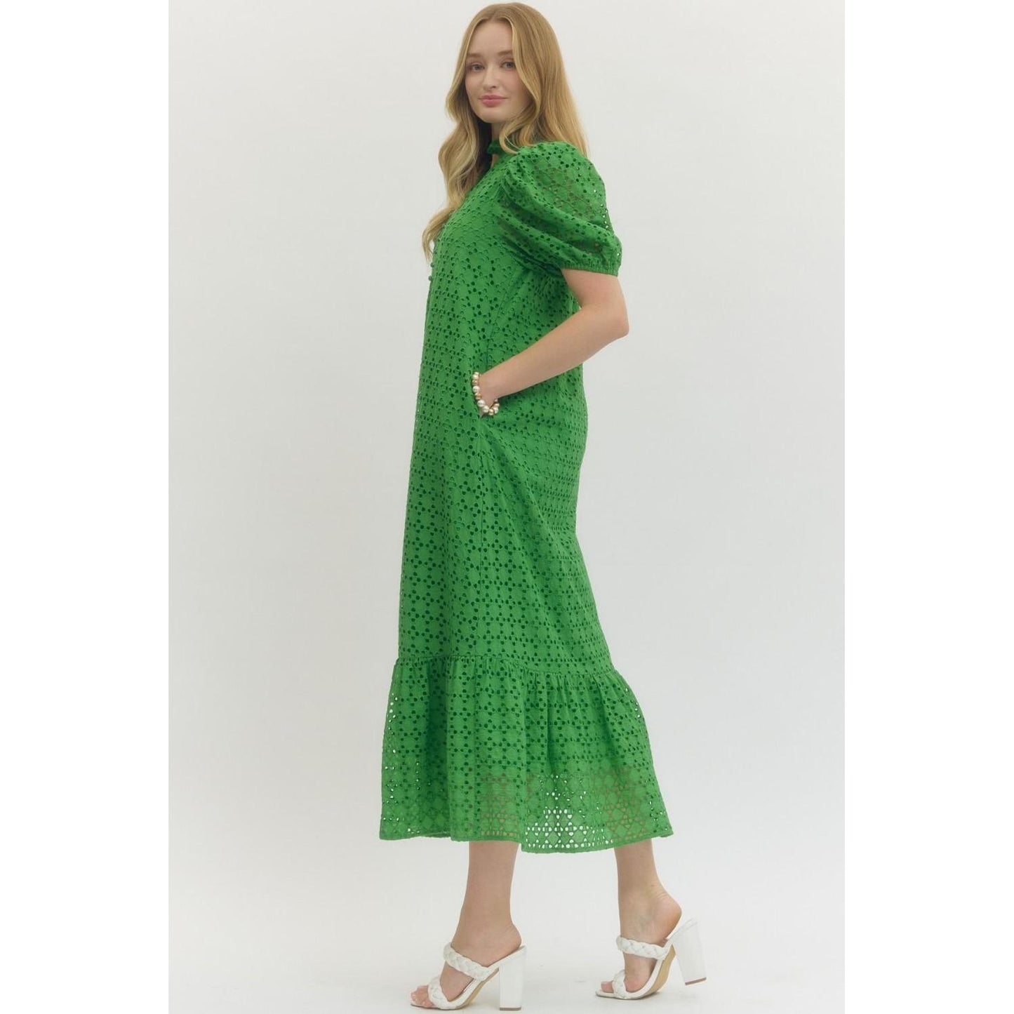 The Harriet Eyelet Midi Dress