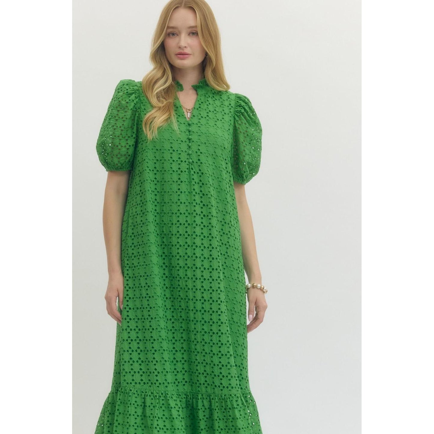 The Harriet Eyelet Midi Dress