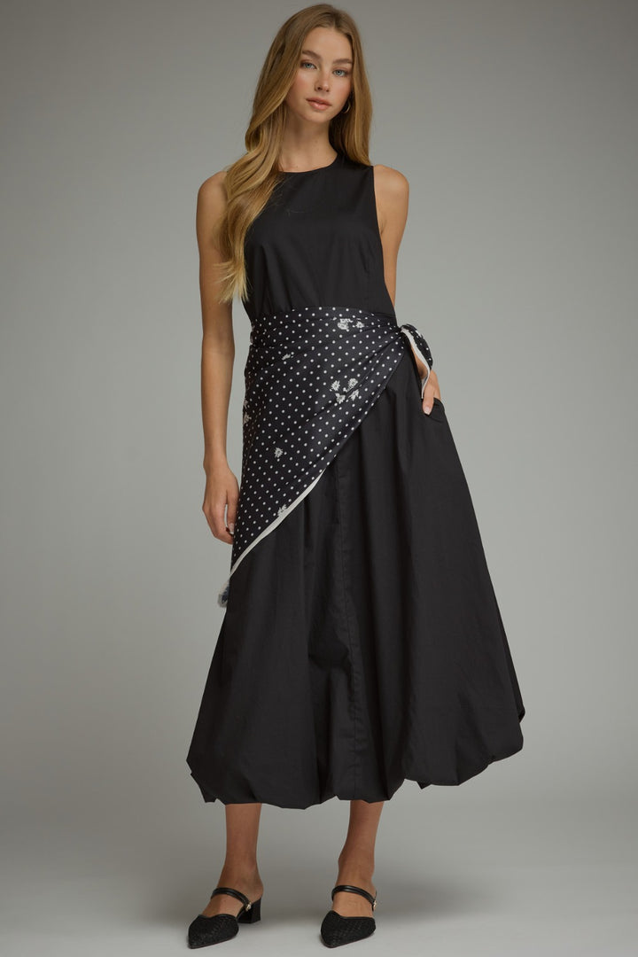 Model wearing the Entro Sage Dress in Olive