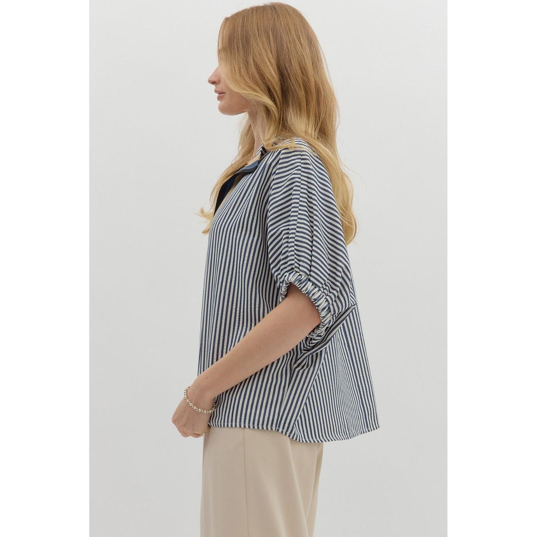 The Maren Striped Dolman Top