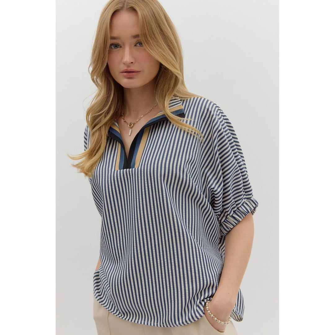 The Maren Striped Dolman Top