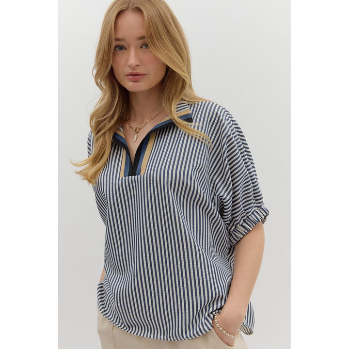 The Maren Striped Dolman Top
