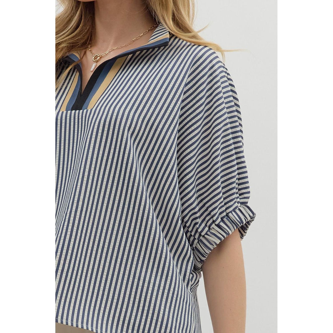 The Maren Striped Dolman Top