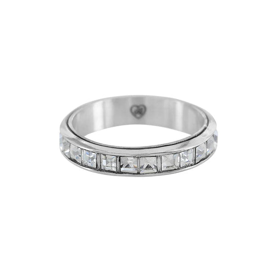 Brighton Eternal Stack Ring in silver plate featuring a continuous row of fine crystals.