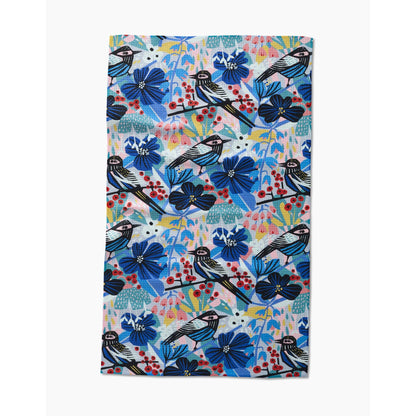 Birds And Berries Tea Towel