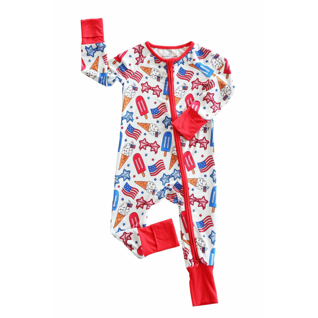 Convertible Zip Romper | Red, White &amp; Cool